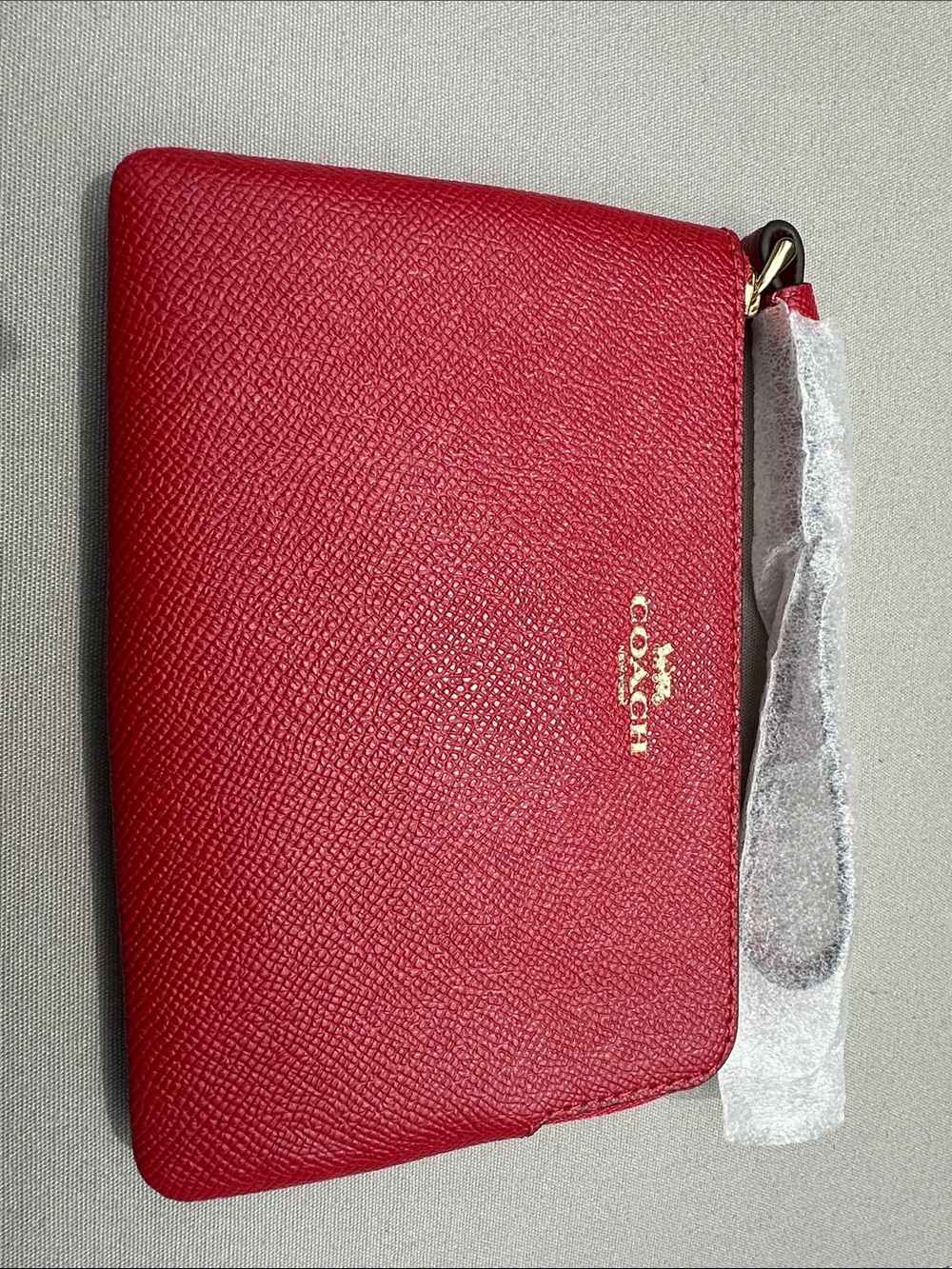 NWT: Coach Red Leather Wristlet